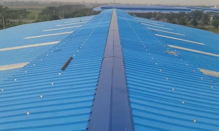 Mái tôn công nghiệp nhìn từ trên xuống